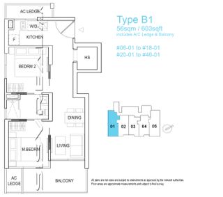 Robinson Suites | 2 Bedroom B 1 bathroom | City View